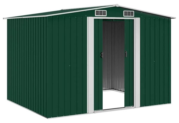 Vrtna kućica za pohranu zelena metalna 257 x 205 x 178 cm - Zelena 1 Zelena