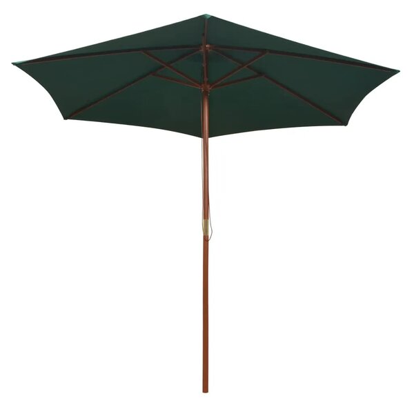 Suncobran 270 x 270 cm s drvenim stupom zeleni - Zelena 1 Zelena