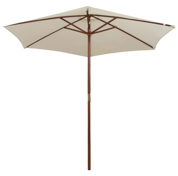 Suncobran 270 x 270 cm s drvenim stupom krem bijeli - Krema 1 Krema