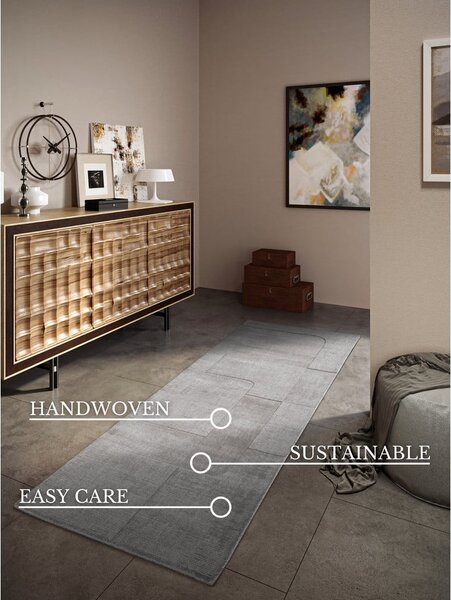 Siva ručno rađena vunenia staza 80x250 cm Charlotte – Villeroy&Boch