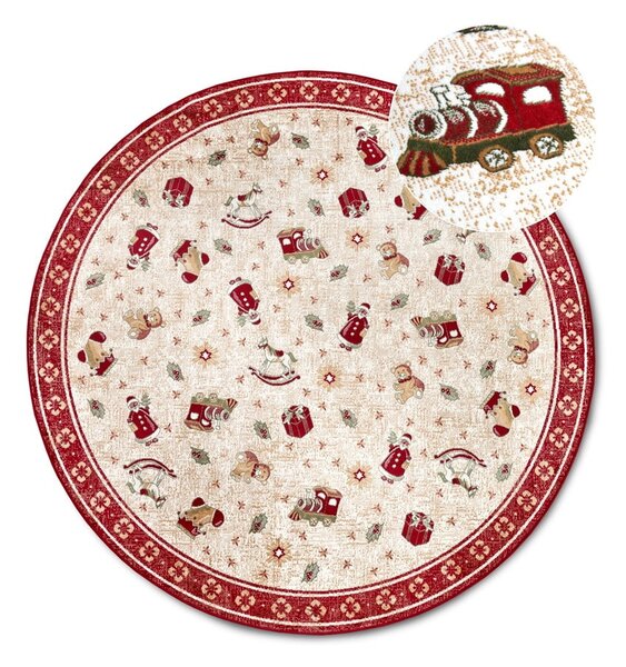 Crveni okrugli tepih s božićnim motivom od mješavine pamuka ø 160 cm Toy's Delight Red Christmas – Villeroy&Boch