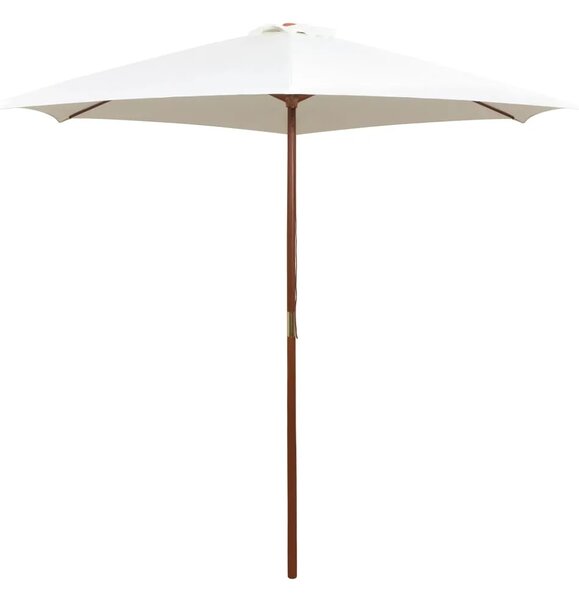 Suncobran 270 x 270 cm s drvenim stupom krem bijeli - Krema 1 Krema
