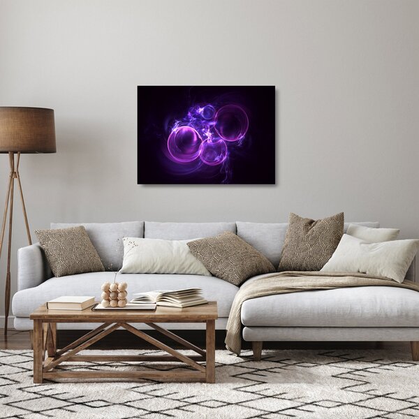 Apstraktna staklena slika mjehurića (70x50 cm)