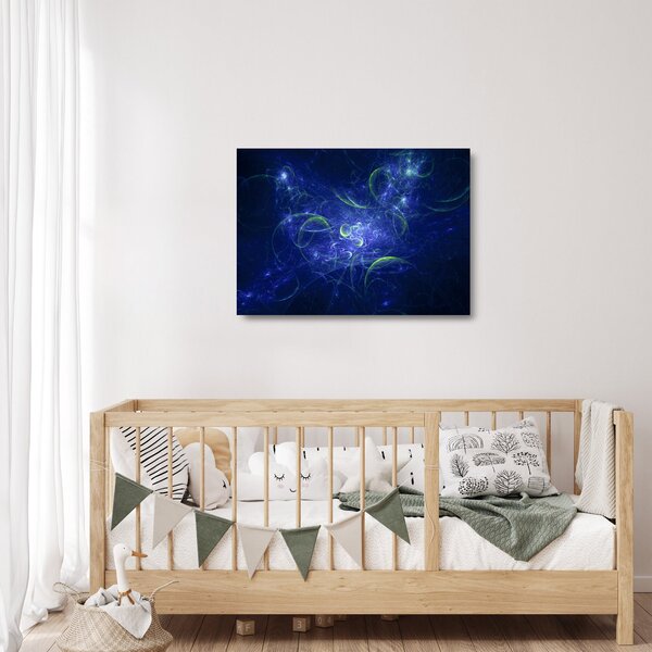 Staklena slika - plava apstrakcija (70x50 cm)