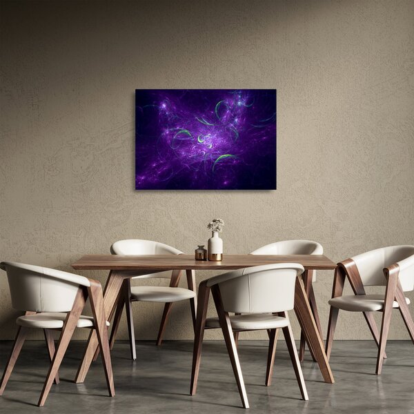 Staklena slika - ljubičasta apstrakcija (70x50 cm)