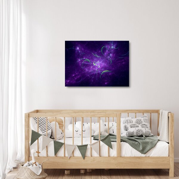Staklena slika - ljubičasta apstrakcija (70x50 cm)
