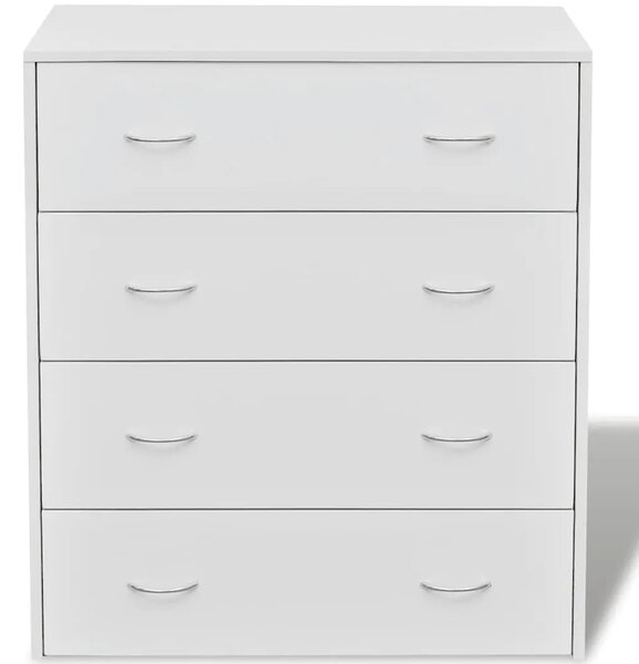 Komoda s 4 ladice 60 x 30 5 x 71 cm bijele - Bijela 1 Bijela