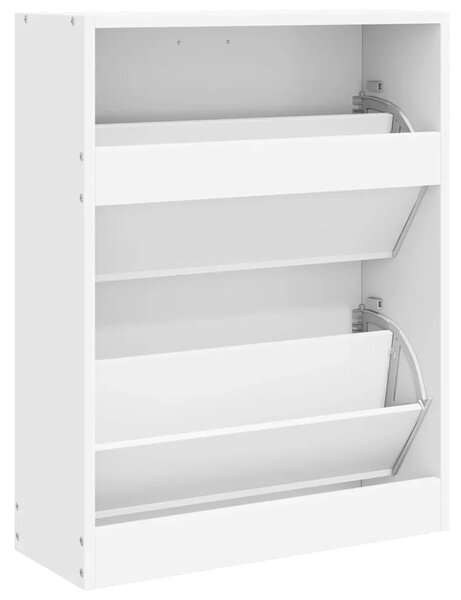 Bijeli drveni ormarić za cipele s 2 pretinca - Bijela 63.5 x 24 x 81 cm 1 1