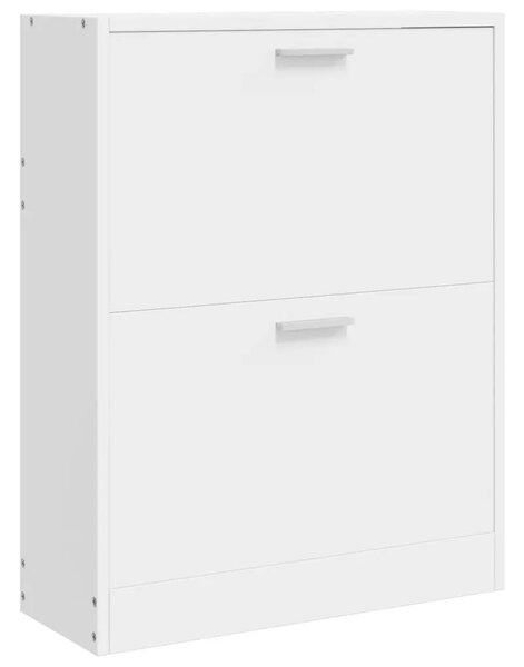 Bijeli drveni ormarić za cipele s 2 pretinca - Bijela 63.5 x 24 x 81 cm 1 1
