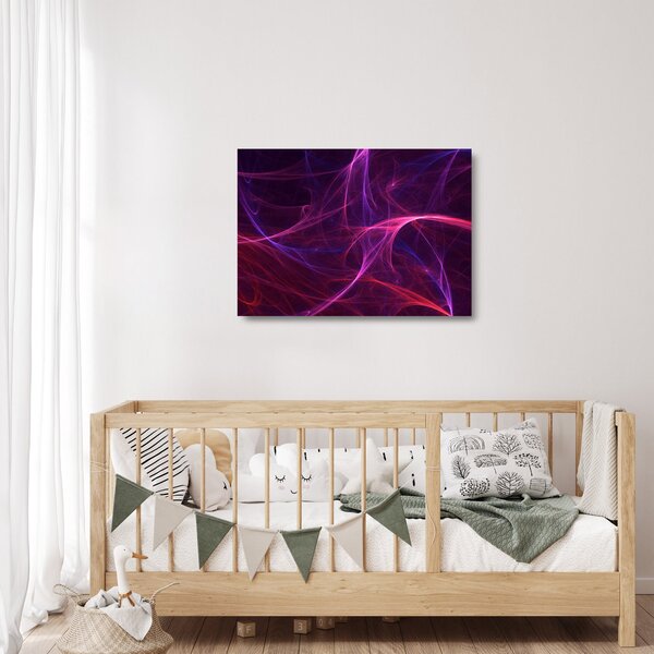 Apstraktna staklena slika krivulja (70x50 cm)