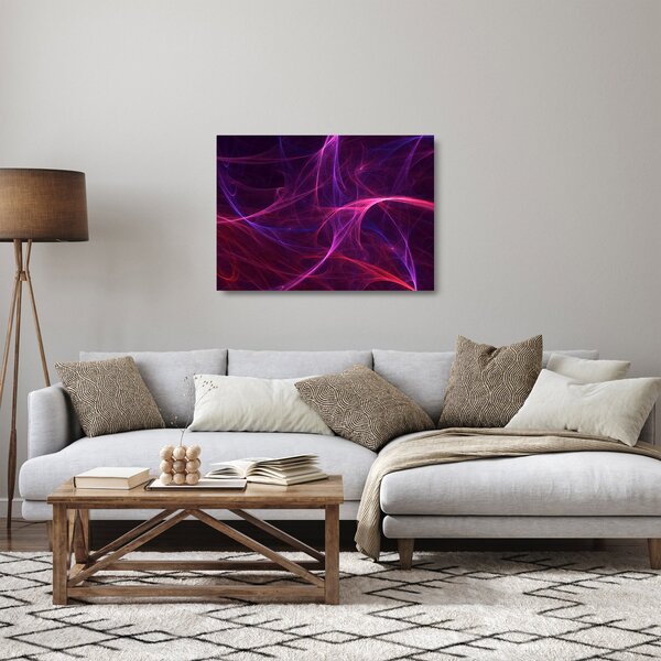 Apstraktna staklena slika krivulja (70x50 cm)