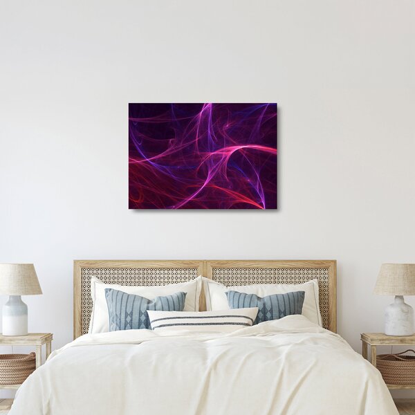 Apstraktna staklena slika krivulja (70x50 cm)