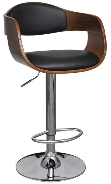 Barska stolica od zaobljenog drva i umjetne kože - black and dark brown 1 Black and dark brown 1