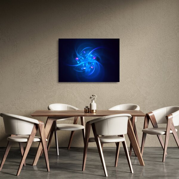 Moderna staklena slika plave apstrakcije (70x50 cm)