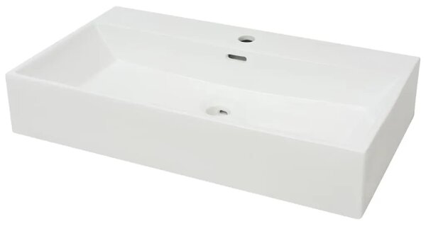 Lavabo - Umivaonik s Poklopcem za Slivnik Keramički Bijeli 76 x 42 5 x 14 5 cm - Bijela 76 x 42.5 x 14.5 cm Bijela 76 x 42.5 x 1