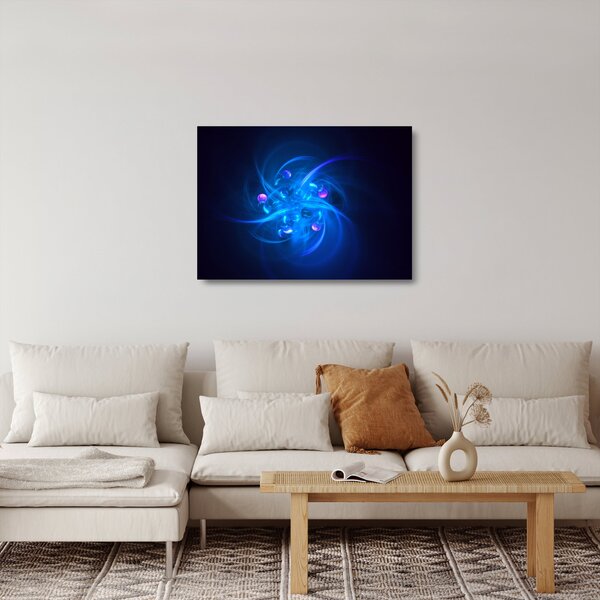 Moderna staklena slika plave apstrakcije (70x50 cm)