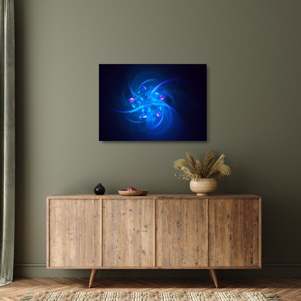 Moderna staklena slika plave apstrakcije (70x50 cm)