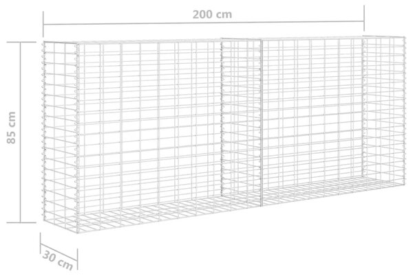 Gabion - Gabion ograde - Gabionska košara od pocinčanog čelika 85 x 30 x 200 cm