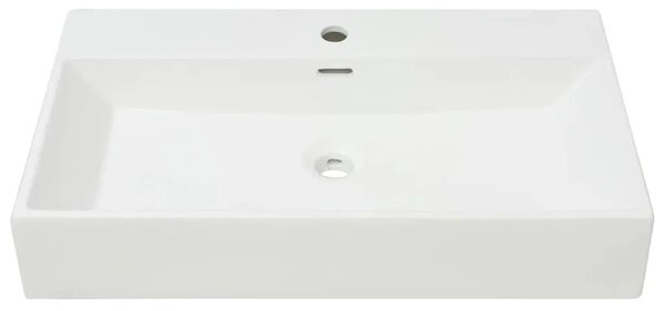 Lavabo - Umivaonik s Poklopcem za Slivnik Keramički Bijeli 76 x 42 5 x 14 5 cm - Bijela 76 x 42.5 x 14.5 cm Bijela 76 x 42.5 x 1