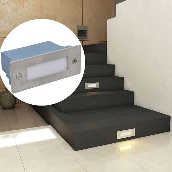 LED ugradbena svjetla za stepenice 6 kom 44 x 111 x 56 mm