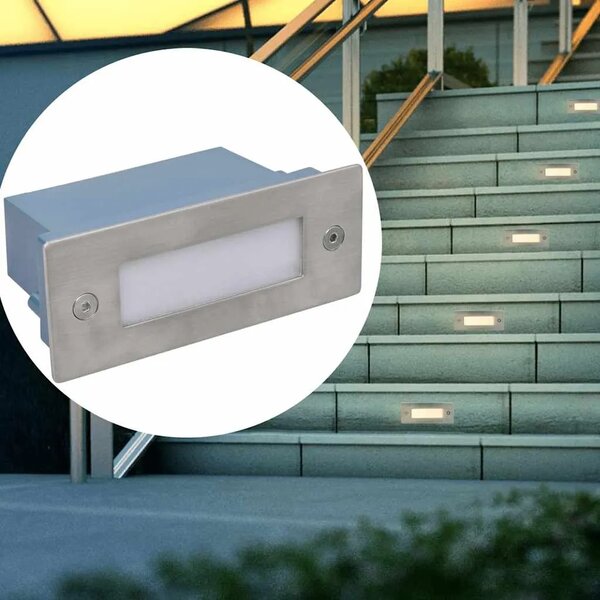 LED ugradbena svjetla za stepenice 6 kom 44 x 111 x 56 mm