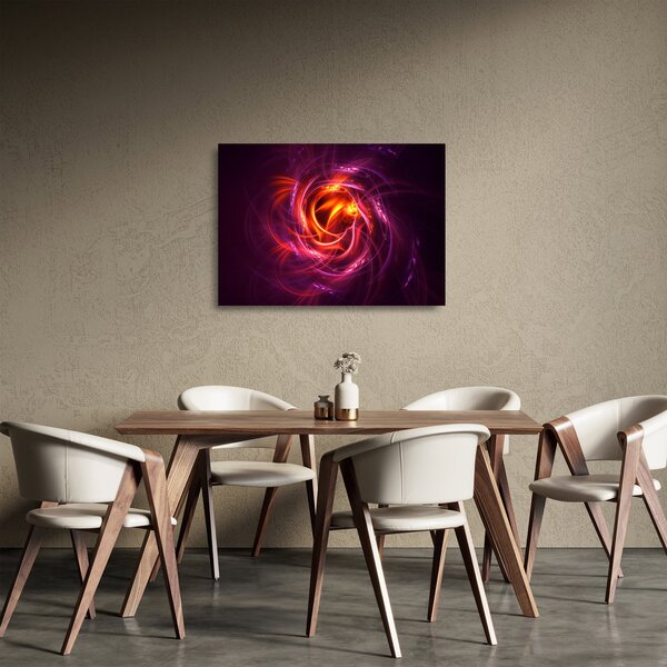 Staklena slika svijetleće moderne apstrakcije (70x50 cm)