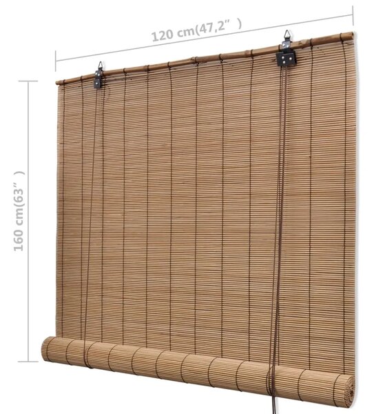 Smeđe rolete od bambusa 120 x 160 cm - Smeđa 120 x 160 cm Smeđa 120 x 160 cm