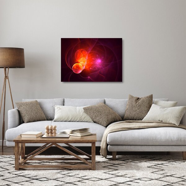 Moderna staklena slika ružičaste apstrakcije (70x50 cm)