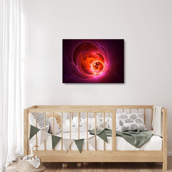 Moderna staklena slika ružičaste apstrakcije (70x50 cm)