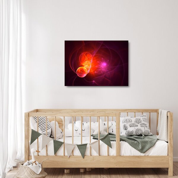 Moderna staklena slika ružičaste apstrakcije (70x50 cm)