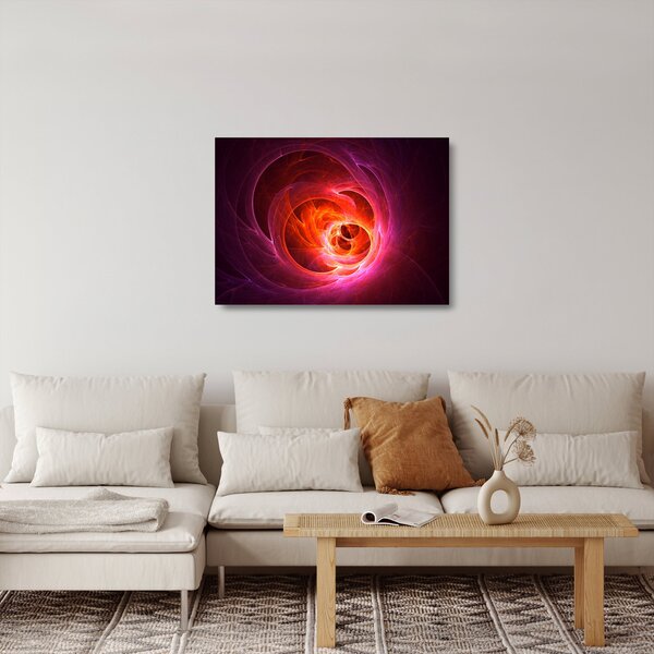 Moderna staklena slika ružičaste apstrakcije (70x50 cm)