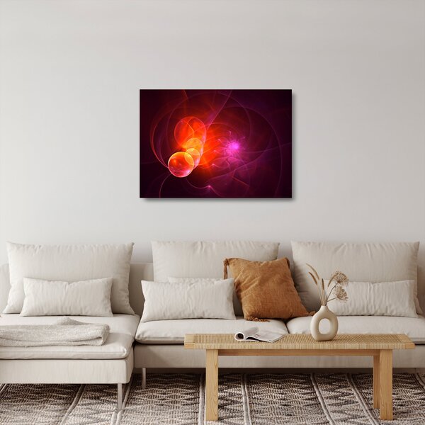 Moderna staklena slika ružičaste apstrakcije (70x50 cm)