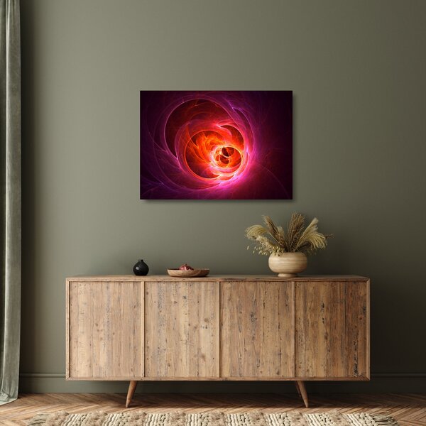 Moderna staklena slika ružičaste apstrakcije (70x50 cm)