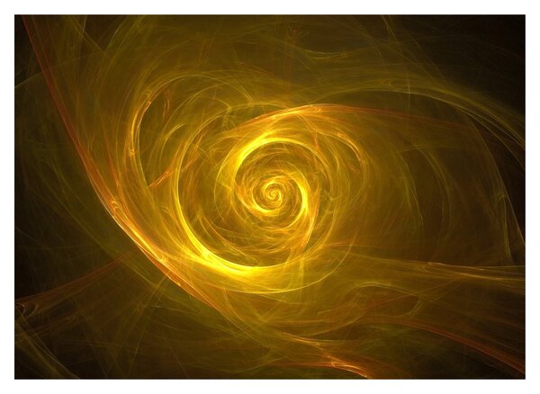 Staklena slika apstraktne žute spirale (70x50 cm)
