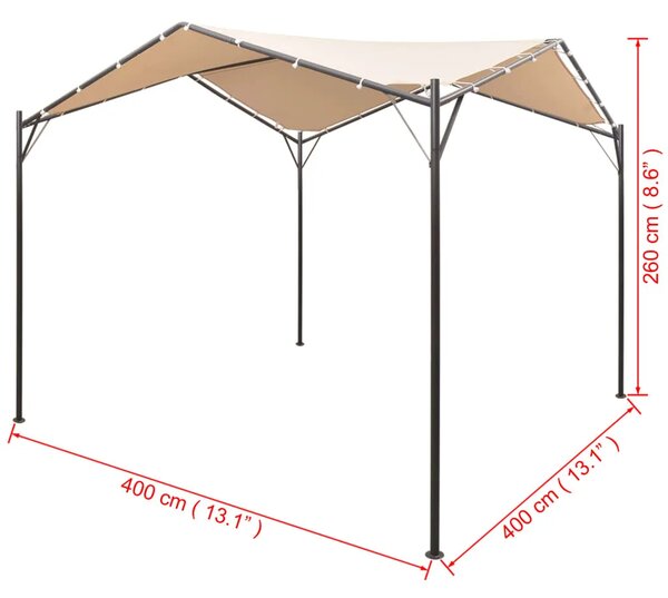 Sjenica/paviljon/šator/nadstrešnica 4 x 4 m čelični bež - Bež 4 x 4 m Bež 4 x 4 m