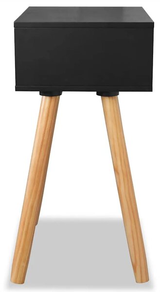 Noćni Ormarići 2 kom Masivna Borovina 40x30x61 cm Crni - Crna 2 Crna