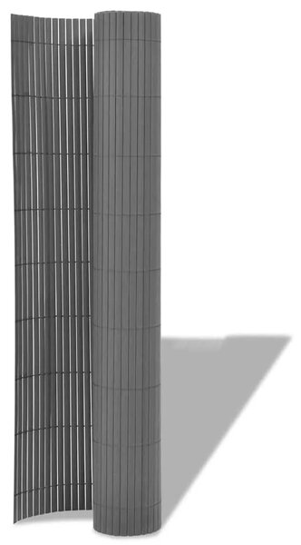 Dvostrana vrtna ograda PVC 90 x 300 cm siva - Siva 90 x 300 cm 1 Siva