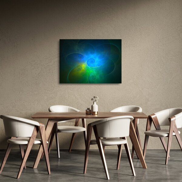 Staklena slika plave apstrakcije (70x50 cm)