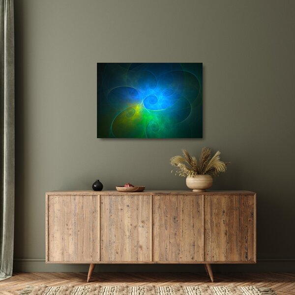 Staklena slika plave apstrakcije (70x50 cm)