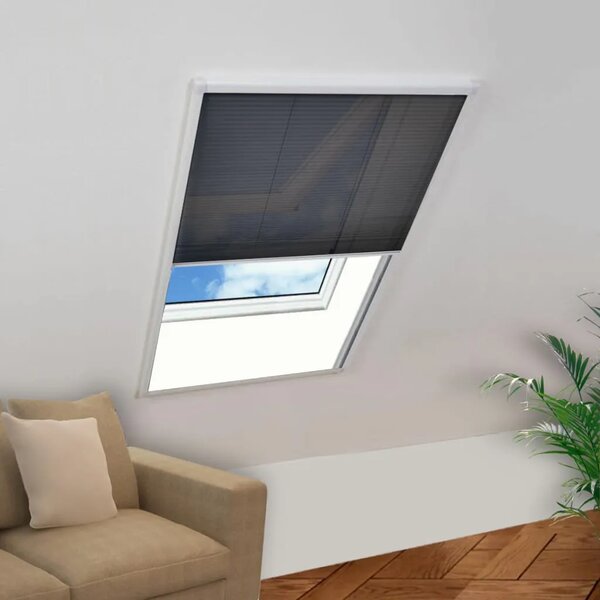 Plisirani Komarica za prozor Aluminijski 80x120 cm - Bijela 80 x 120 cm Bijela 80 x 120 cm