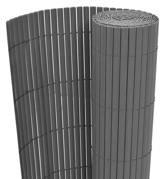 Dvostrana vrtna ograda PVC 90 x 300 cm siva - Siva 90 x 300 cm 1 Siva