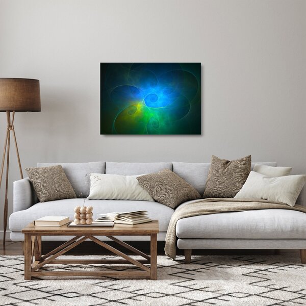 Staklena slika plave apstrakcije (70x50 cm)