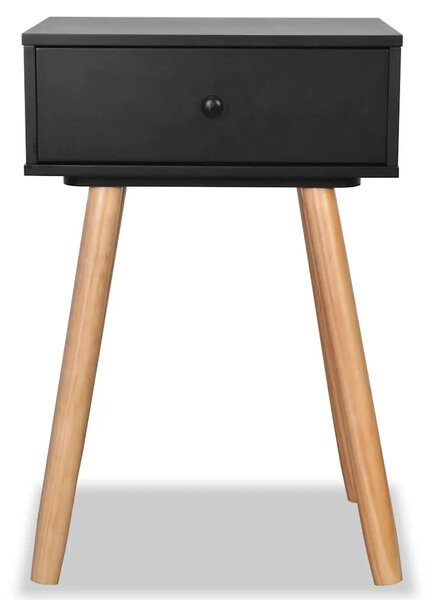 Noćni Ormarići 2 kom Masivna Borovina 40x30x61 cm Crni - Crna 2 Crna