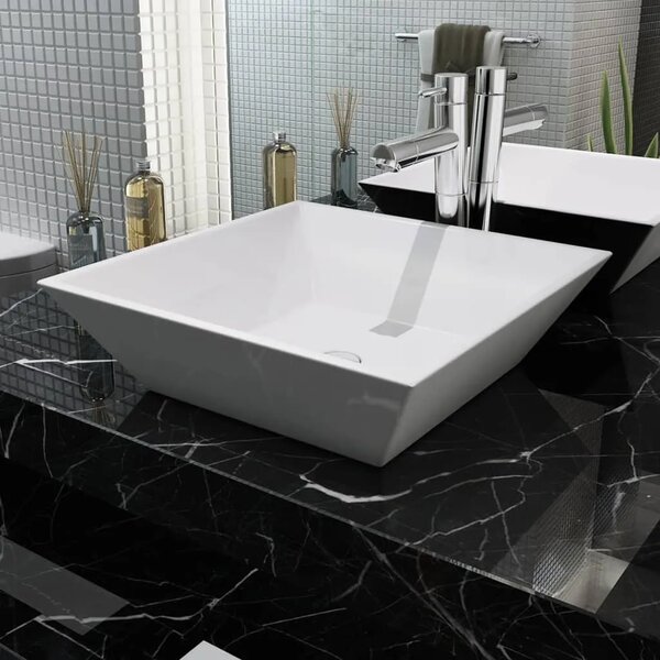Lavabo - Umivaonik Pravokutni Keramički Bijeli 41 5x41 5x12 cm - Bijela Bijela