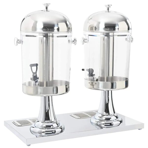 Dvostruki Dispenzer za Sok Nehrđajući Čelik 2 x 8 L - 56 x 35 x 57 cm 1 56 x 35 x 57 cm