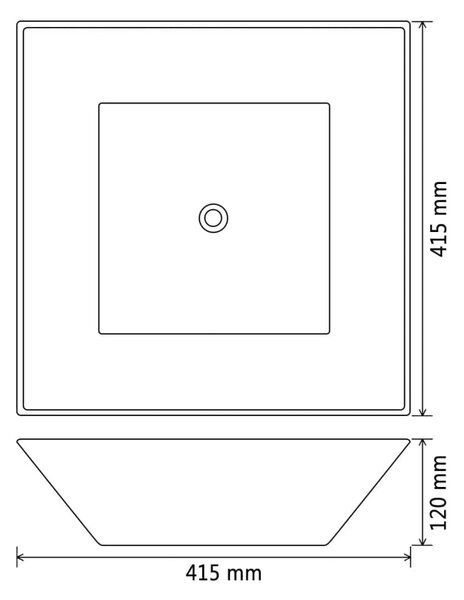Lavabo - Umivaonik Pravokutni Keramički Bijeli 41 5x41 5x12 cm - Bijela Bijela