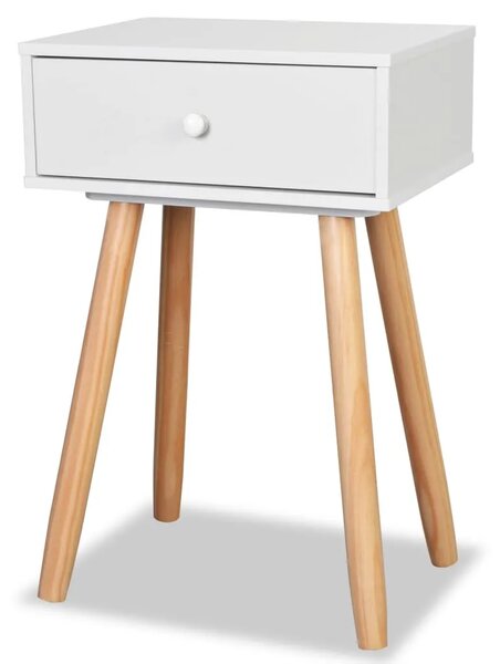 Noćni Ormarići 2 kom Masivna Borovina 40x30x61 cm Bijeli - Bijela 2 Bijela