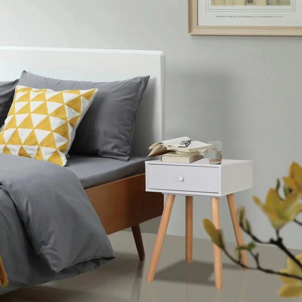 Noćni Ormarići 2 kom Masivna Borovina 40x30x61 cm Bijeli - Bijela 2 Bijela