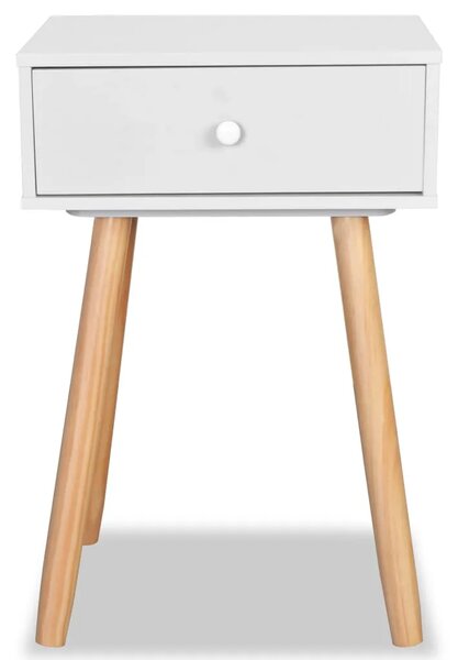 Noćni Ormarići 2 kom Masivna Borovina 40x30x61 cm Bijeli - Bijela 2 Bijela