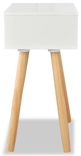 Noćni Ormarići 2 kom Masivna Borovina 40x30x61 cm Bijeli - Bijela 2 Bijela